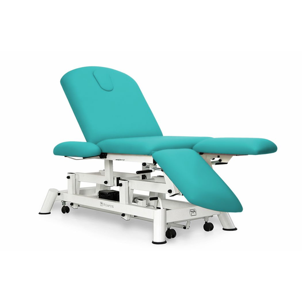 Mobercas elektrisk behandlingsstol med individuella benstöd, 184 x 62 cm