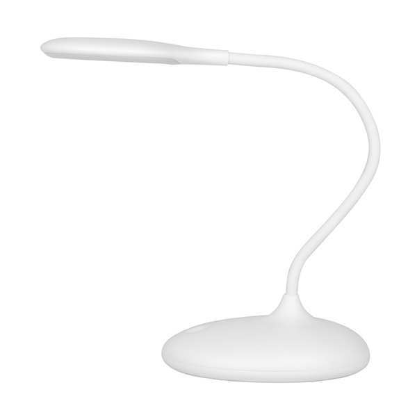 Ringformad LED-lampa med böjbart huvud, vit